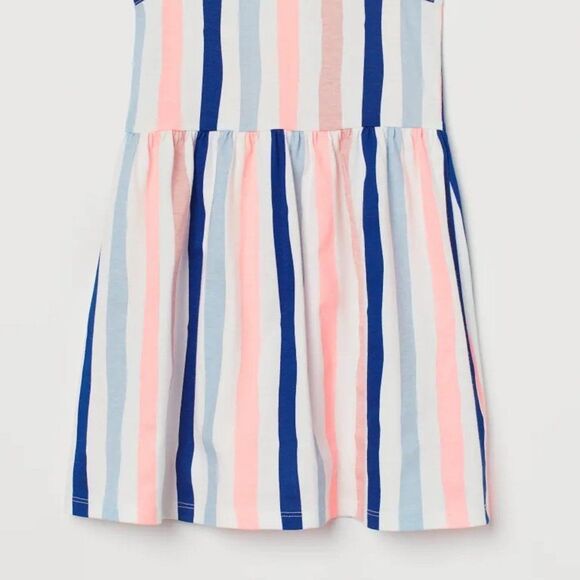 H&m Patterned Jersey Dress White/Striped - Picture 3 of 4